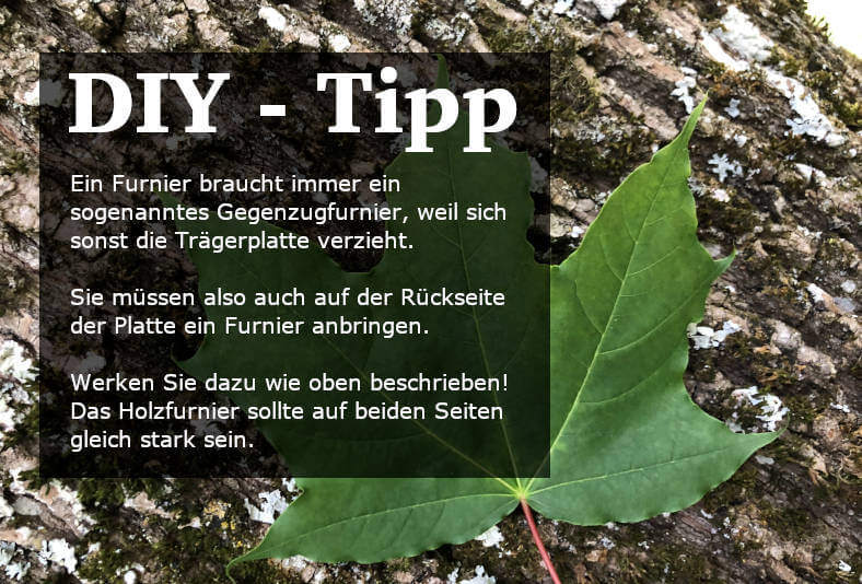 DIY Basteln Tipp Ahorn Furnier Gegenzugfurnier